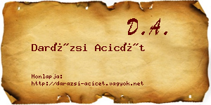Darázsi Acicét névjegykártya